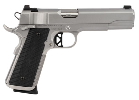 Dan Wesson 01824 Valor  45 ACP 8+1 5" Stainless Steel Barrel, Bead Blasted Serrated Stainless Steel Slide  &  Frame w/Beavertail  &  Picatinny Rail, Black G10 Grip, Ambidextrous