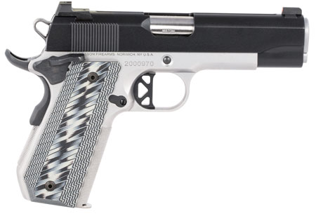 Dan Wesson 01825 V-Bob  45 ACP 8+1 4.25" Stainless Match Grade Barrel, Blued Serrated Stainless Steel Slide, Stainless Steel Frame w/Beavertail, Black/Gray G10 Grip, Ambidextrous