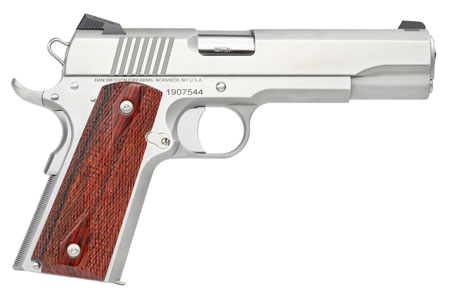 Dan Wesson 01889 Razorback  10mm Auto Caliber with 5" Match Grade Barrel, 8+1 Capacity, Overall Stainless Steel Finish, Beavertail Frame, Serrated Brushed Slide  &  Cocobolo Grip