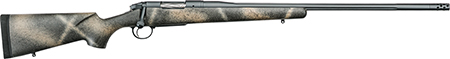 Bergara Rifles BPR3365 Premier Highlander 6.5 Creedmoor 4+1 24" Sniper Gray Cerakote Fluted Barrel, Sniper Gray Cerakote 416 Stainless Steel Receiver, Woodland Camo Grayboe Stock