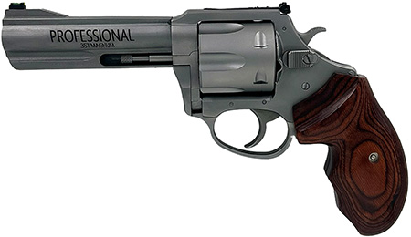 Charter Arms 73546 Professional VI Extra Large, 357 Mag 6 Shot 4.20" Matte Stainless Steel Barrel, Cylinder  &  Frame w/Wood Grip, Exposed Hammer