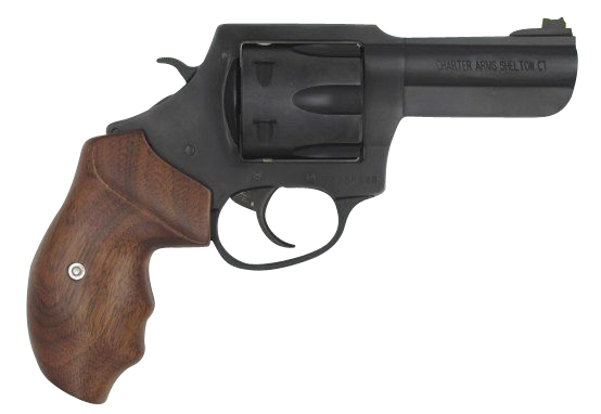 Charter Arms 63546 Professional  357 Mag 6 Shot, 3" Black Nitride Steel Barrel, Cylinder  &  Frame w/Walnut Finger Grooved Grip