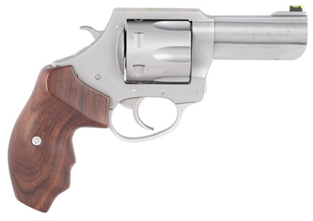 Charter Arms 73526 Professional V Extra Large, 357 Mag 6 Shot 3" Matte Stainless Steel Barrel, Cylinder  &  Frame w/Finger Grooved Wood Grip