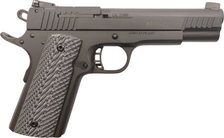 Rock Island 56789 XT Magnum Target 22 Mag 14+1 5" All Black Parkerized Serrated Slide, Steel Frame w/Beavertail, Black G10 Grip