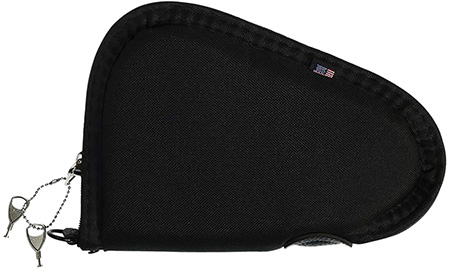 Allen 748 Locking Handgun Case Black Endura, YKK Zippers  &  Foam Padding Includes 2 Keys 8" L