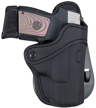 1791 Gunleather ORPDH21SBLR BH2.1 Optic Ready OWB Size 2.1 Stealth Black Leather Paddle Compatible w/Glock 17/S&W M & P Shield/Springfield XD Right Hand