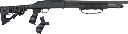Mossberg 50691 590 Tactical 12 Gauge 6+1 3" 18.50" Cylinder Bore Barrel, Matte Blued Metal Finish, Dual Extractors, FLEX Component 6 Position Stock w/FLEX Pistol Grip  &  Recoil Pad
