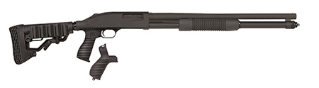 Mossberg 50695 590 Tactical 12 Gauge 8+1 3" 20" Cylinder Bore Barrel, Matte Blued Metal Finish, Dual Extractors, FLEX Component 6 Position Stock w/FLEX Pistol Grip  &  Recoil Pad