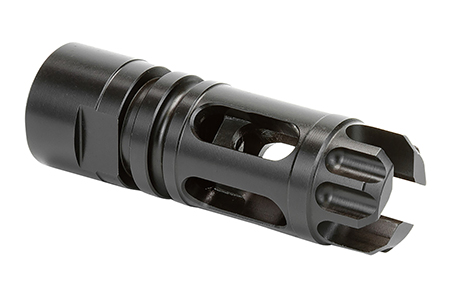 Griffin Armament XHP762FCM Gate-LOK Flash Comp Black Nitride 17-4 Stainless Steel with 5/8"-24 tpi Threads, 2.77" OAL  &  .863" Diameter for 30 Cal 30SD, M4SD Silencers  &  QD Blast Shield