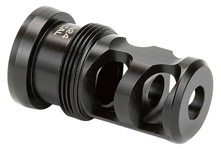 Griffin Armament TMPB30C5824 Paladin 2 Port Taper Mount Black Melonite QPQ 17-4 Stainless Steel with 5/8"-24 tpi Threads, 1.88" OAL  &  1.07" Diameter for 30 Cal