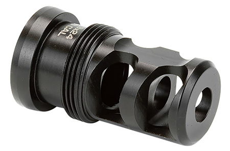Griffin Armament TMPB65MM5824 Paladin 2 Port Taper Mount Black Melonite QPQ 17-4 Stainless Steel with 5/8"-24 tpi Threads, 1.88" OAL  &  1.07" Diameter for 6.5mm
