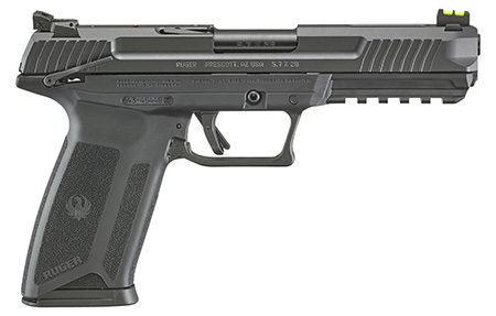 Ruger 16401 Ruger-5.7  5.7x28mm 4.94" Barrel 20+1, Black Polymer Frame With Picatinny Acc. Rail, Drilled  &  Tapped Lightening Cut Steel Slide, Ambidextrous Safety, Optics Ready