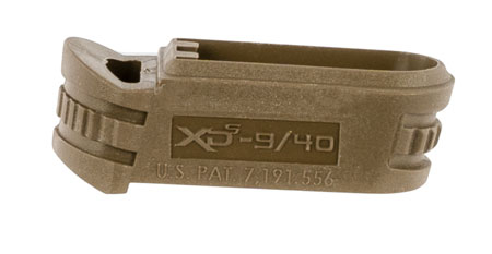 Springfield Armory XDS5902MFDE Backstrap Sleeve  made of Polymer with Flat Dark Earth  &  1 Piece Design for 9mm Luger Springfield XD-S with #2 Backstrap  &  3"-4" Barrel