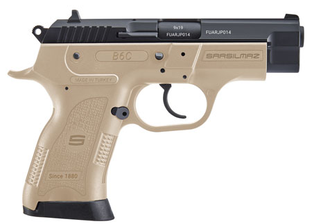 SAR USA B6C9FD B6C Compact 9mm Luger Caliber with 3.80" Barrel, 13+1 Capacity, Flat Dark Earth Finish Beavertail Frame, Serrated Black Steel Slide  &  Polymer Grip
