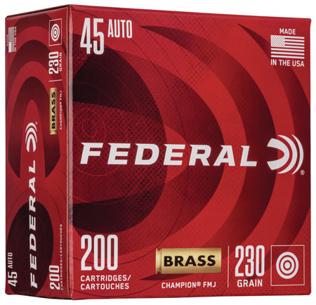 Federal WM52332 Champion Training 45ACP 230gr Full Metal Jacket 200 Per Box/5 Case