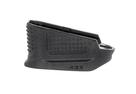Strike Industries EMPG43XBK Enhanced Magazine Plate  made of Polymer with Black Finish  &  Extra Gripping Surface for Glock 43X Magazines (Adds 2rds)