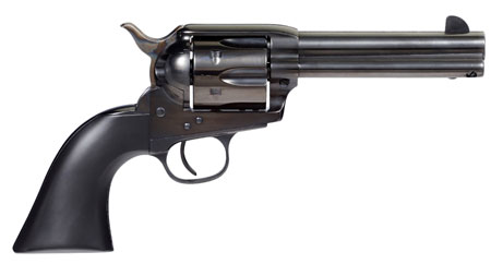Taylors  &  Company 555162 Devil Anse  357 Mag Caliber with 4.75" Blued Finish Barrel, 6rd Capacity Blued Finish Cylinder, Color Case Hardened Finish Steel Frame  &  Matte Black Wood Grip