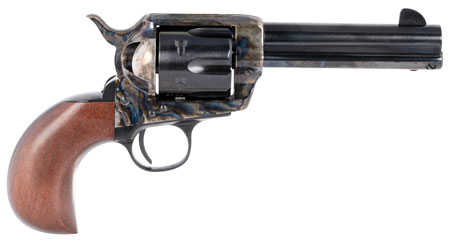 Taylors  &  Company 200070 1873 Cattleman 45 Colt (LC) Caliber with 4.75" Blued Finish Barrel, 6rd Capacity Blued Finish Cylinder, Color Case Hardened Steel Frame  &  Birdshead Walnut Grip