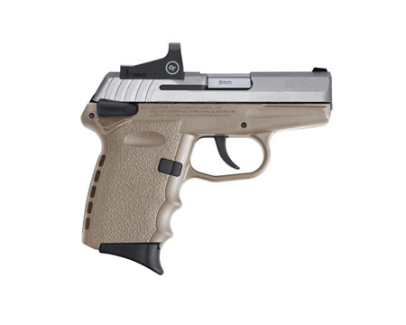 SCCY Industries CPX1TTDERD CPX-1 RD 9mm Luger Caliber with 3.10" Barrel, 10+1 Capacity, Flat Dark Earth Finish Frame, Stainless Steel Slide  &  Polymer Grip Includes Crimson Trace CTS-1500 Red Dot
