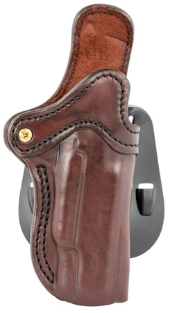 1791 Gunleather ORPDH1SBRR BH1 Optic Ready Size 01 OWB Style made of Leather with Signature Brown Finish, Adjustable Cant  &  Paddle Mount Type fits 4-5" Barrel 1911 for Right Hand