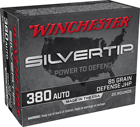 Winchester Ammo W380ST Silvertip  380ACP 85gr Silvertip Jacket Hollow Point 20 Per Box/10 Case