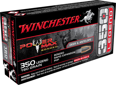 Winchester Ammo X3501BP Power Max Bonded  350Legend 160gr Bonded Rapid Expansion PHP 20 Per Box/10 Case