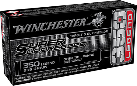 Winchester Ammo SUP350 Super Suppressed  350Legend 255gr Open Tip Range 20 Per Box/10 Case