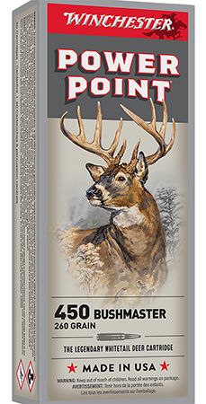 Winchester Ammo X4501 Power-Point  450Bushmaster 260gr 20 Per Box/10 Case