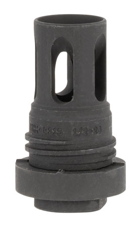 Yankee Hill 431528A Mini QD Flash Hider Black Phosphate Steel with 1/2"-28 tpi Threads  &  2.13" OAL for 5.56x45mm NATO AR-Platform