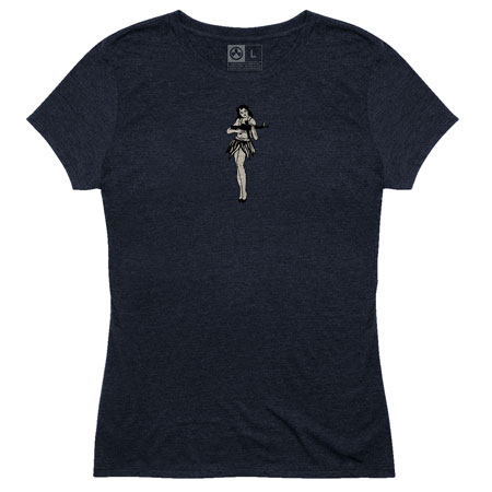 Magpul MAG1124410XS Hula Girl CVC Women's Navy Cotton/Polyester/Rayon Short Sleeve XS