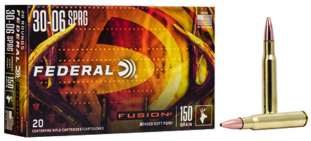 Federal F3006FS1 Fusion  30-06Springfield 150gr Bonded Soft Point 20 Per Box/10 Case