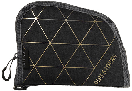 Girls With Guns 908 Foiled  8" Long Heather Gray/Gold Foil Holds Handgun