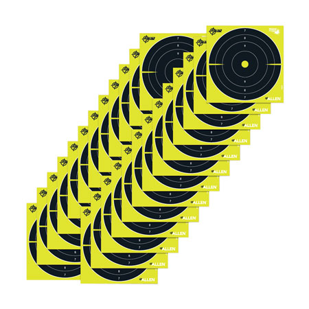 EZ-Aim 15213 Splash Reactive  8" Bullseye Hanging Paper 8" x 8" Black/Yellow White 25 Per Pkg