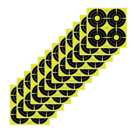 EZ-Aim 15218 Splash Reactive Target SPOT Paper Hanging 12" x 12" Black/Yellow 12 PK
