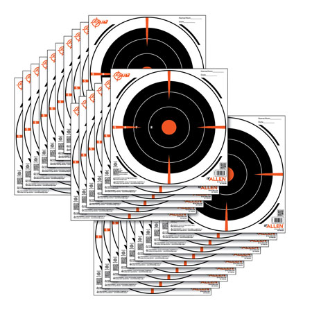 EZ-Aim 15246 Bullseye  Hanging 8" x 8" Black/Orange/ White 26 Per Pack