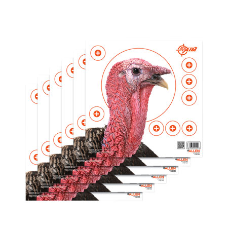 EZ-Aim 15322 Four Color  Turkey Hanging Paper Target, For Use With Shotguns, 12" x 12" Multi-Color 6 Pack