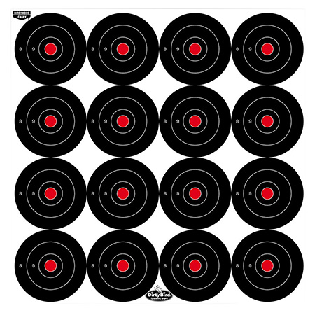 Birchwood Casey 35309 Dirty Bird  3" Bullseye Tagboard Hanging Black/White 12 PK