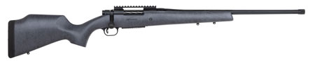 Mossberg 28101 Patriot Long Range Hunter 308 Win Caliber with 5+1 Capacity, 22" Barrel, Threaded/Fluted Matte Blued Metal Finish  &  Sniper Gray Fixed Monte Carlo Stock Right Hand (Full Size)