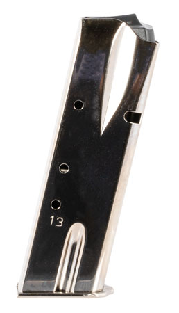 Mec-Gar MGBRHP13N Standard 13rd 9mm Luger, Fits Browning Hi-Power/Springfield SA-35 Nickel Carbon Steel