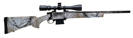 Howa HMA70222FY M1500 Mini Action Full Size 223 Rem 5+1 20" Yote Camo Dip Threaded Barrel, Steel Receiver Drilled  &  Tapped, Fixed HTI Yote Synthetic Stock, Nikko Stirling GamePro 4-12x40mm