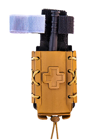 High Speed Gear 11TQK0CB Taco Tourniquet Coyote Brown Kydex, 2" Belt Clip/MOLLE U-Mount, Compatible w/ Most Tourniquets