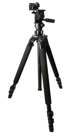 KOPF Jager KJ85003K Folding Tripod K700 Tripod made of Aluminum with Black Finish, Adjustable Reaper Rail, 3-Level Leg Extension, 21-87 Degree Pan  &  Tilt