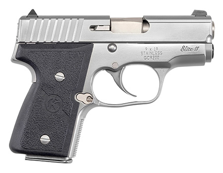 Kahr Arms M9098A MK Elite 9mm Luger Caliber with 3" Barrel, 6+1 or 7+1 Capacity, Overall Polished Stainless Steel, Serrated Slide  &  Textured Wraparound Black Nylon Grip