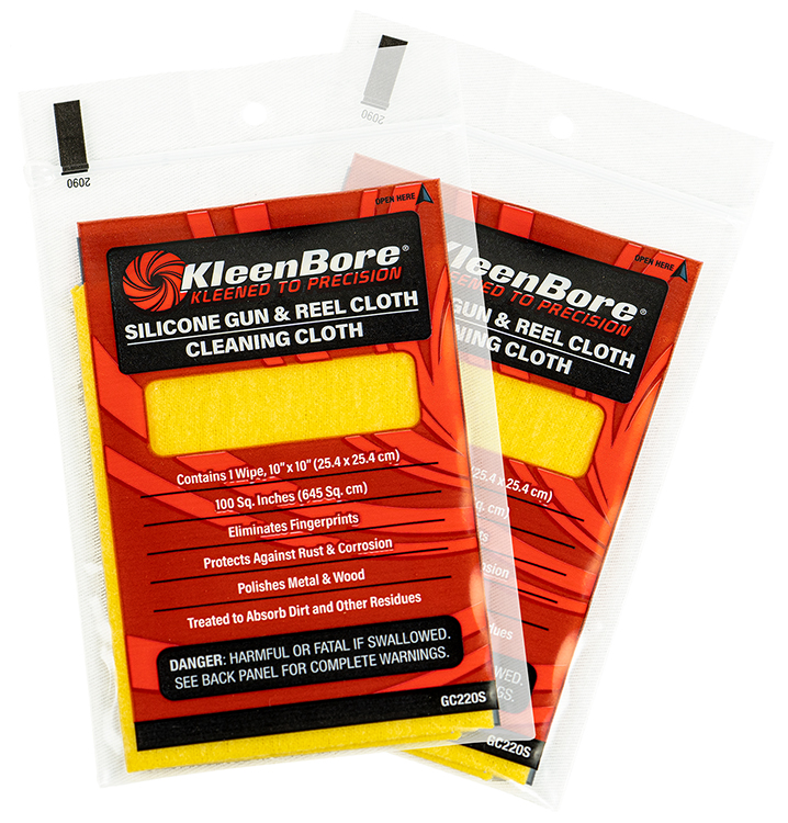 KleenBore GC220P Gun  &  Reel Silicone Cloth 10" Treated Cotton Flannel 10 Per Pack
