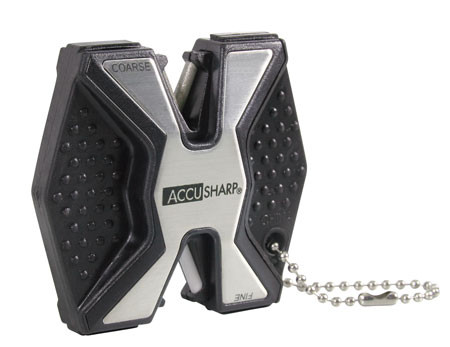 AccuSharp 017C Diamond Pro 2-Step Sharpener Hand Held Fine/Coarse Diamond, Ceramic Sharpener Black/White Aluminum