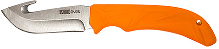 AccuSharp 729C Gut Hook  3.50" Fixed Gut Hook Plain Stainless Steel Blade/Blaze Orange Rubber Handle Includes Belt Carry Pouch