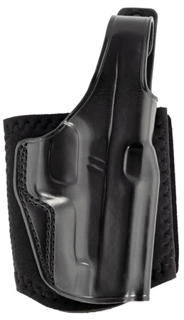 Galco AG834B Ankle Glove  Size Fits Ankles up to 13" Black Leather Hook  &  Loop Compatible w/Glock 48/Glock 48 MOS Right Hand