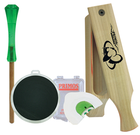 Primos 272 Turkey Caller Starter Pack  Attracts Turkeys, Includes Sonic Dome Mouth Call, Sonic Dome Slate Call, Slim Striker  &  Double Sided Box Call