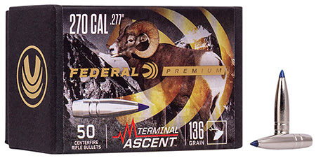 Federal PB277TA1 Premium Terminal Ascent Component 270Win 136gr 50 Per Box/4 Case