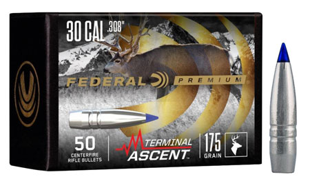 Federal PB308TA1 Premium Terminal Ascent Component 30Cal 175gr 50 Per Box/4 Case